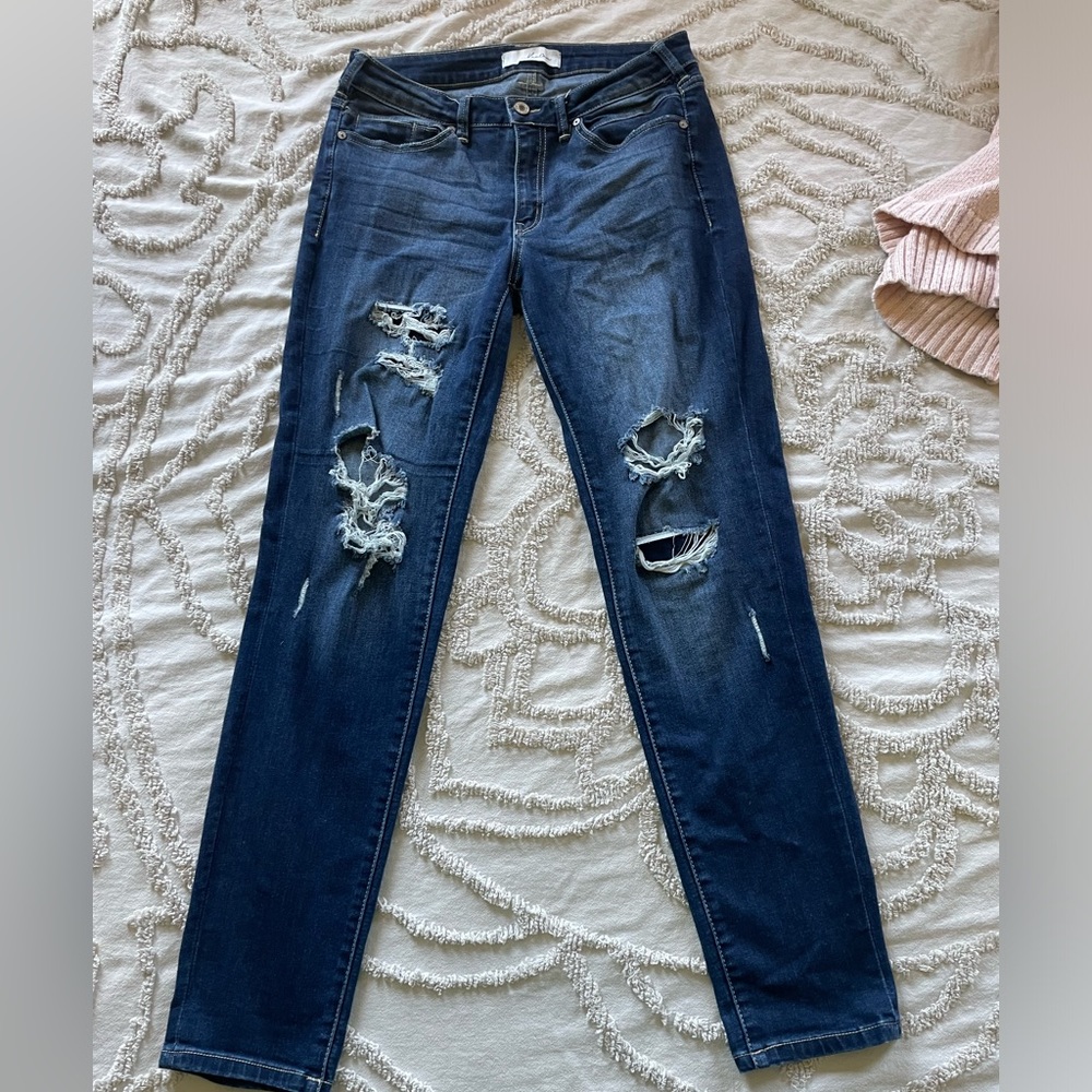 Kancan Distressed Skinny Jeans Size 11/29 Mid Rise Stretch Denim”